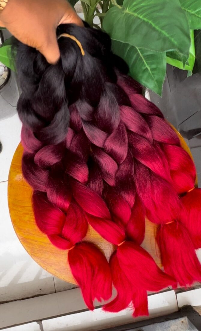5 bundles of Ombre Cherry Red